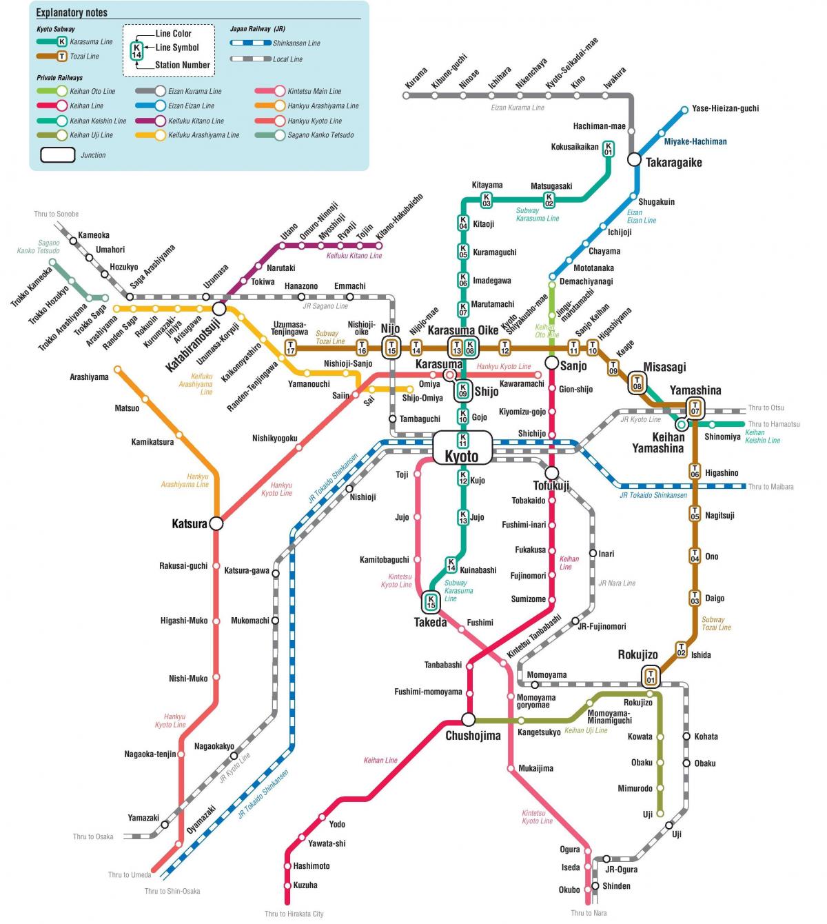 Kyoto metro stations map