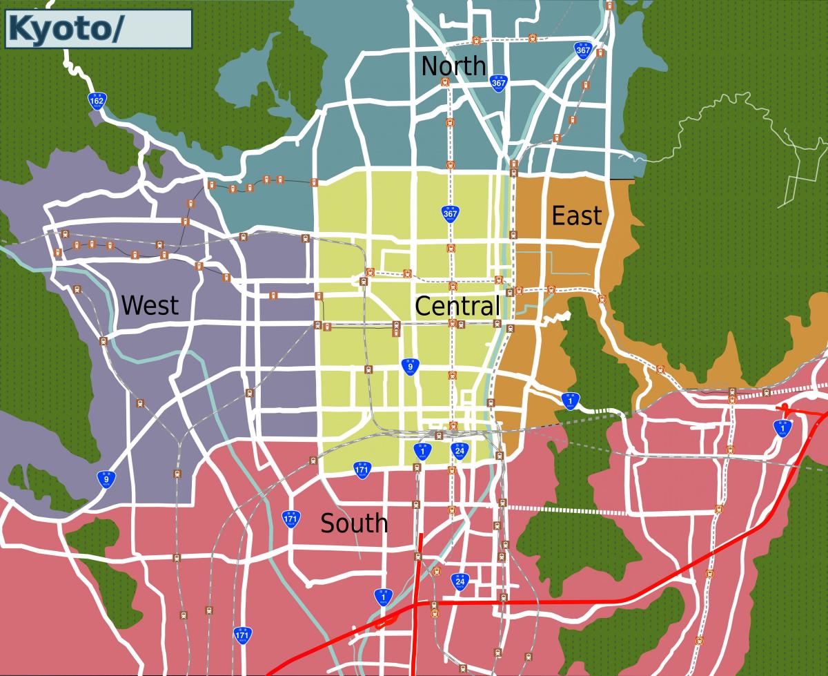Kyoto neighborhoods map