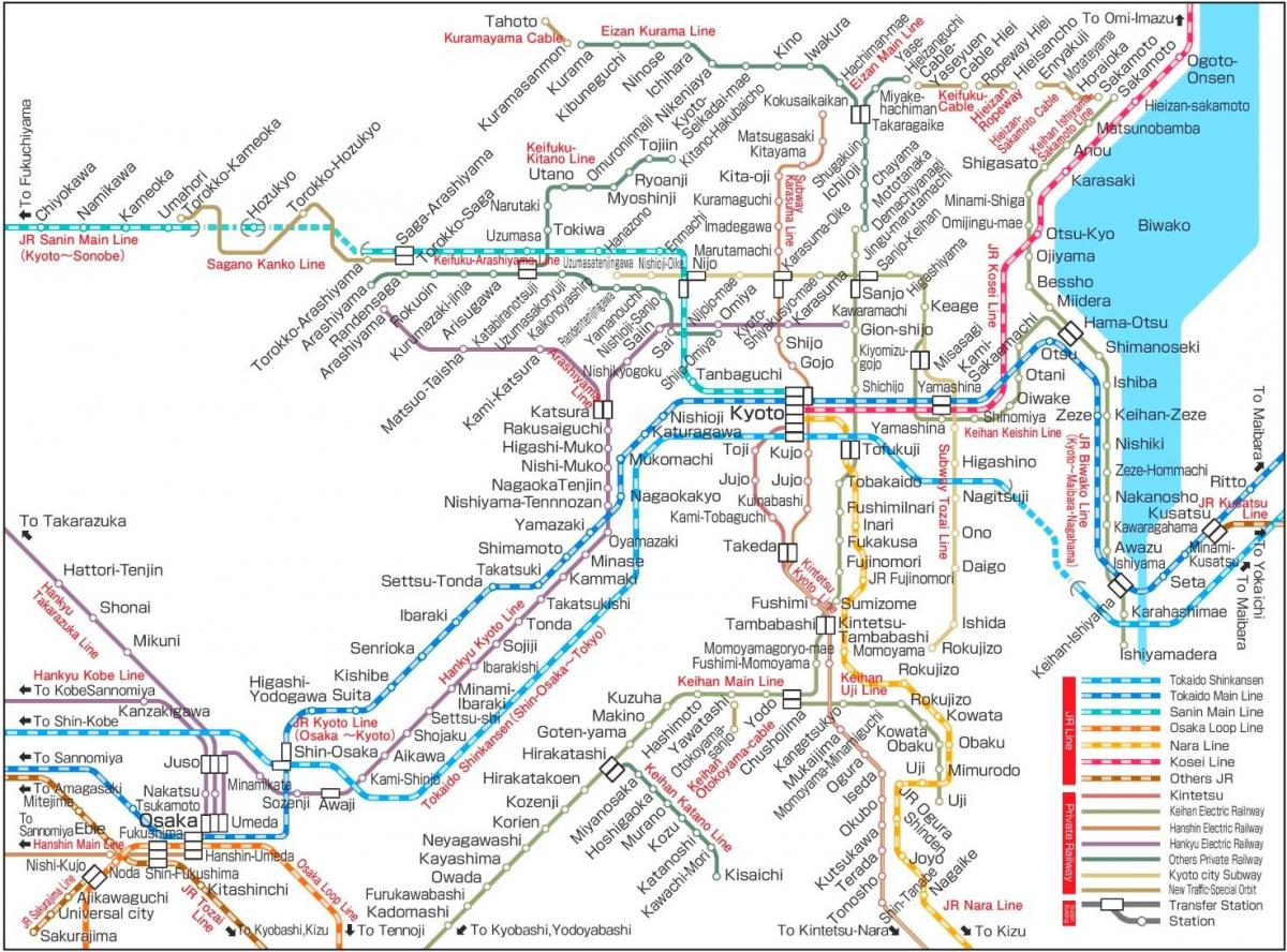 Kyoto railway stations map