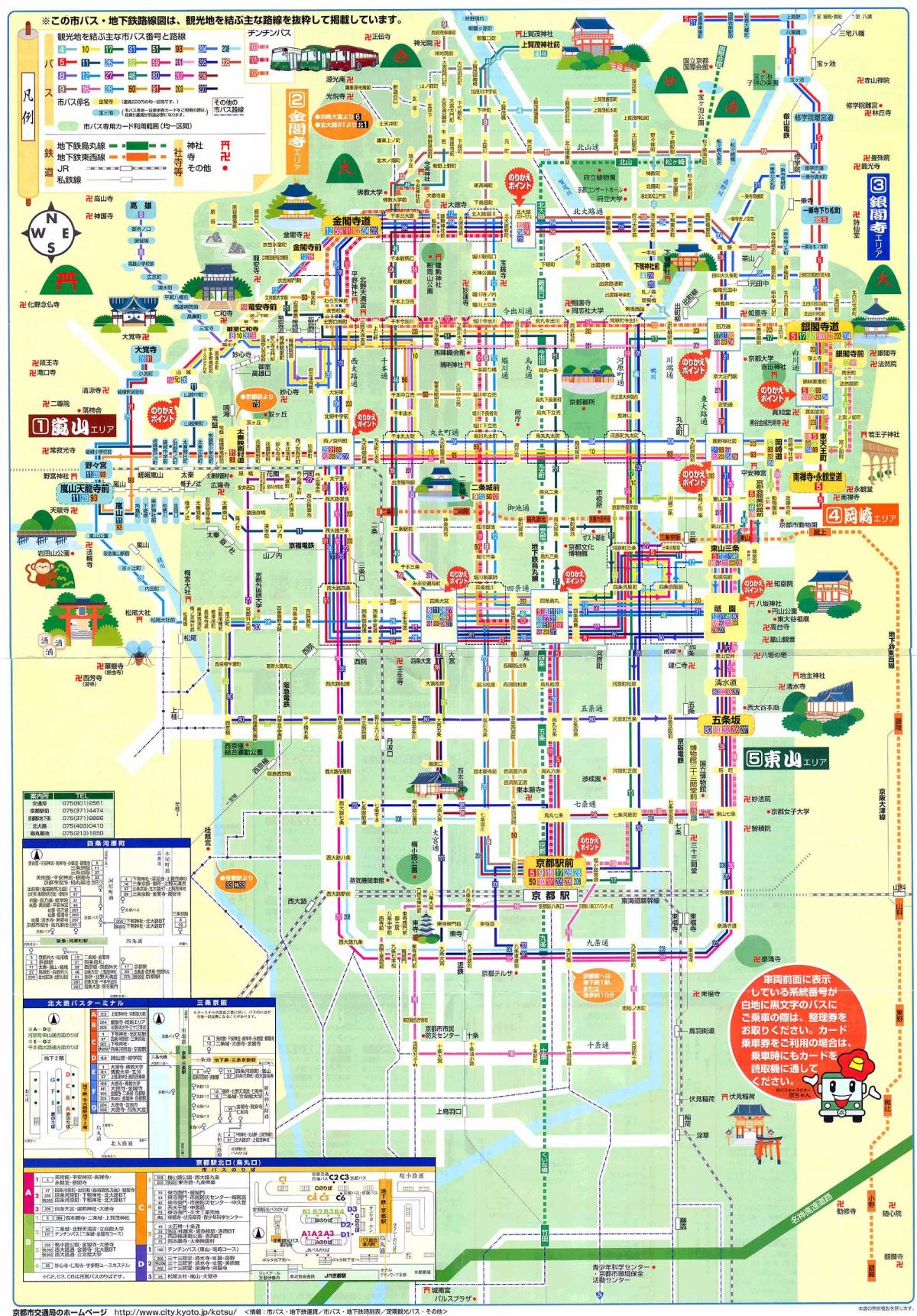 Kyoto transportation map